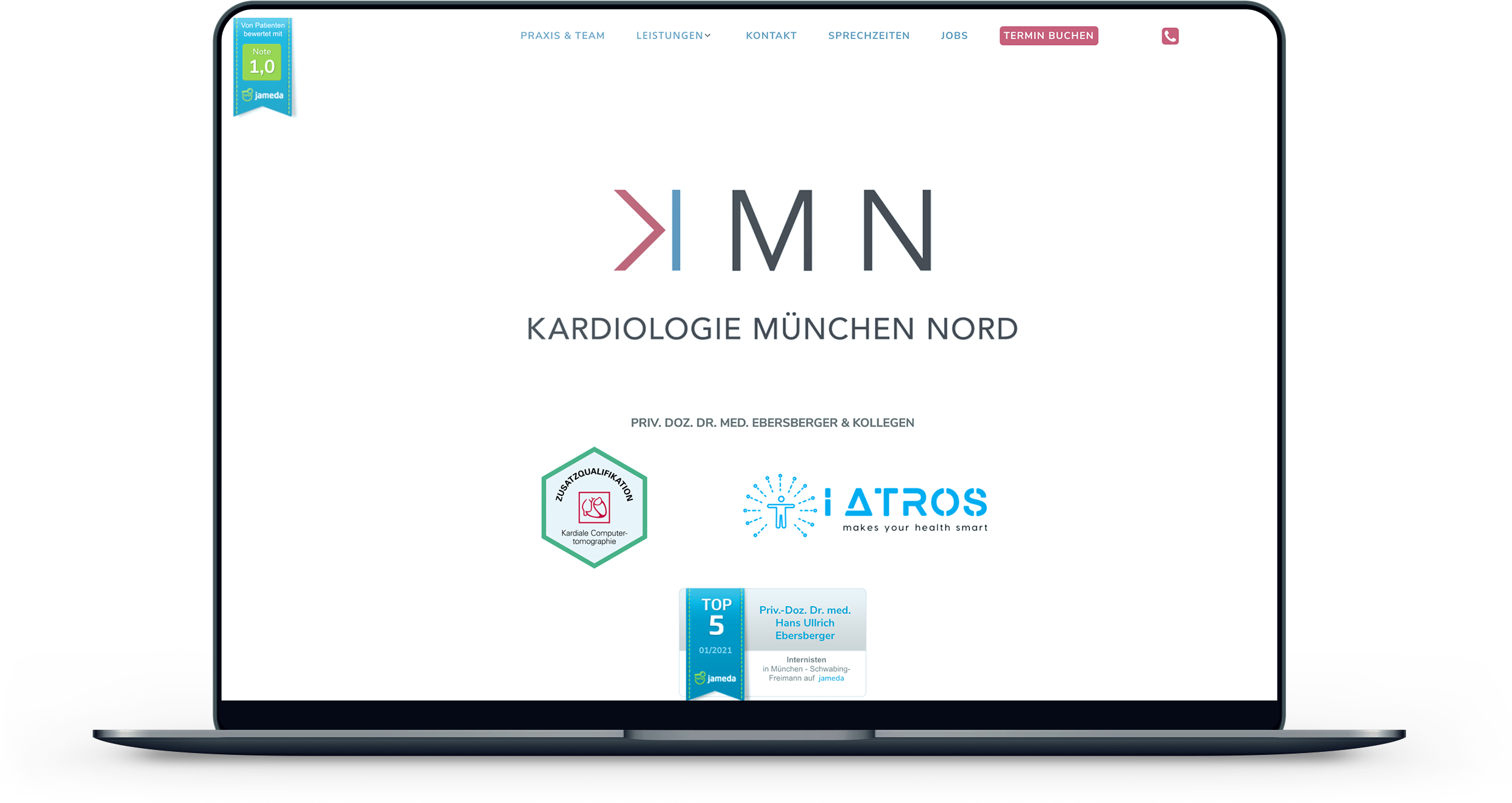 Kardiologie München Nord, Webdesign Referenz